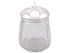Antique German Silver and Cut Glass Apple Jar