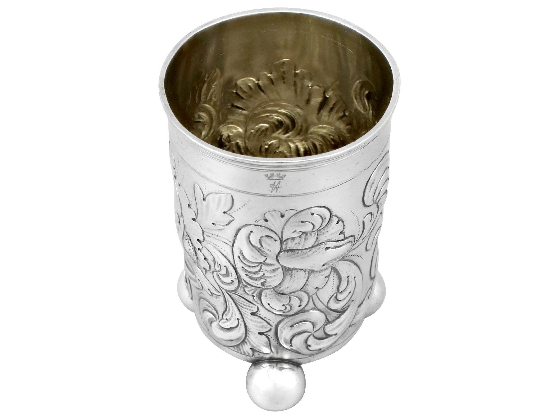 Sterling Silver Antique German Silver Beaker For Sale