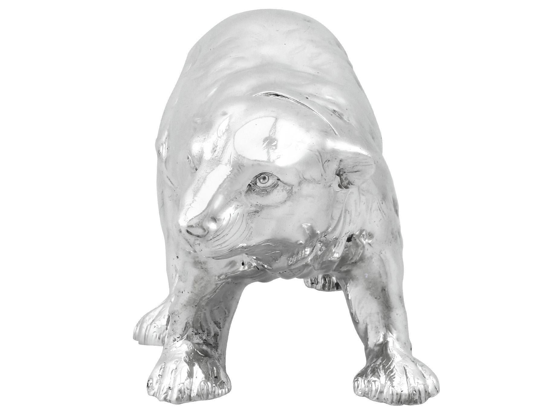 An exceptional, fine and impressive, rare antique German silver bear sugar box; part of our continental ornamental silverware collection

This exceptional and rare antique German silver sugar box have been realistically modelled in form of a