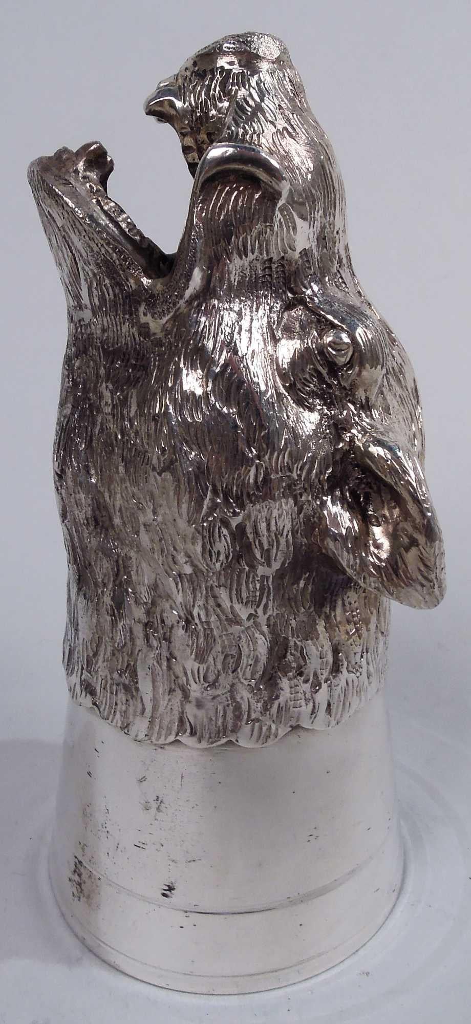 Edwardian Antique German Silver Boar Head Stirrup Cup For Sale