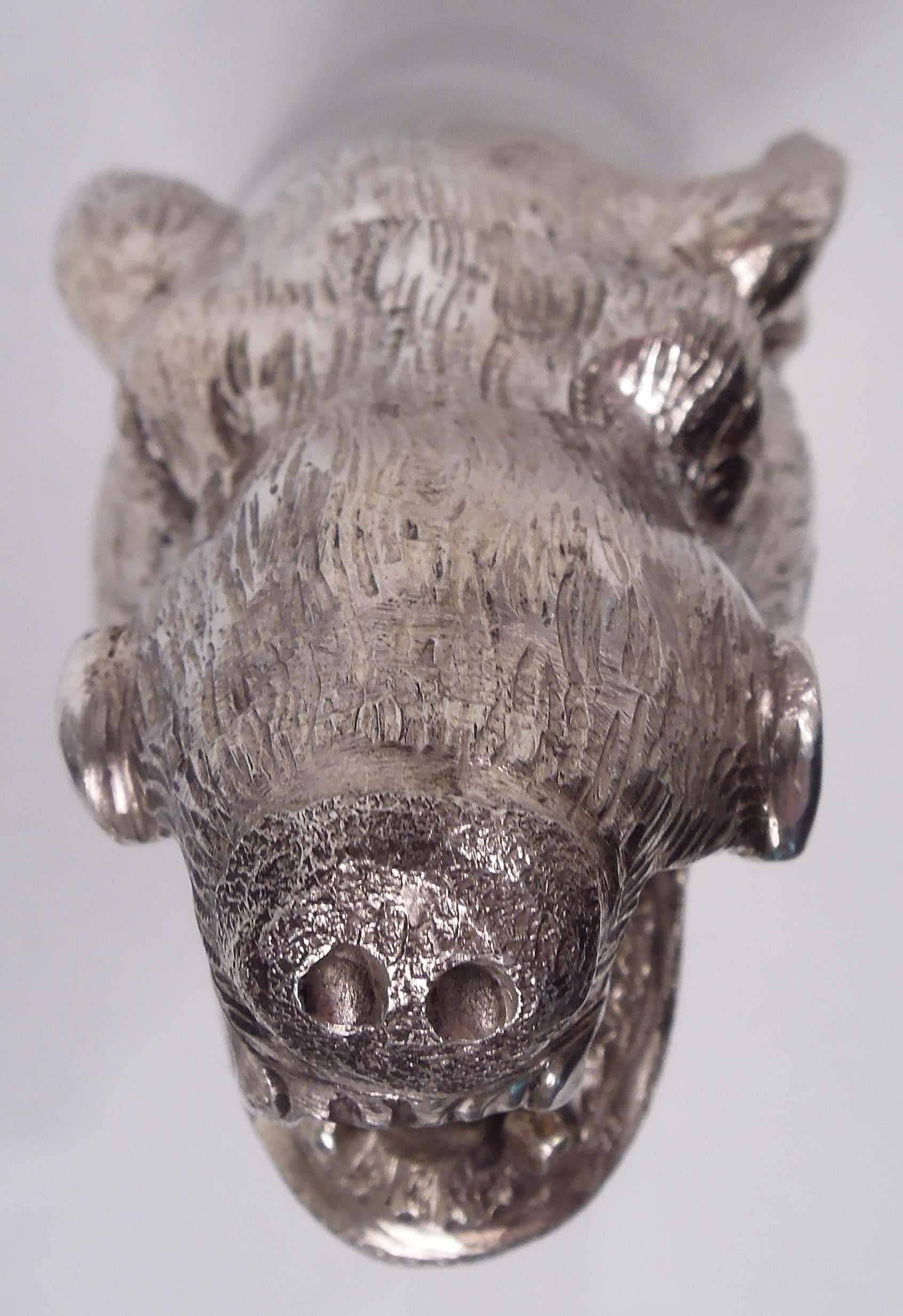 Antique German Silver Boar Head Stirrup Cup In Good Condition For Sale In New York, NY