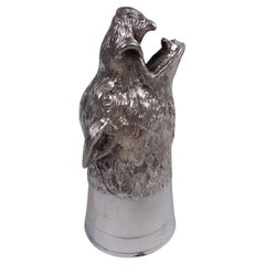 Antiker deutscher Silber-Fledermauskopf-Stirrup-Tasse