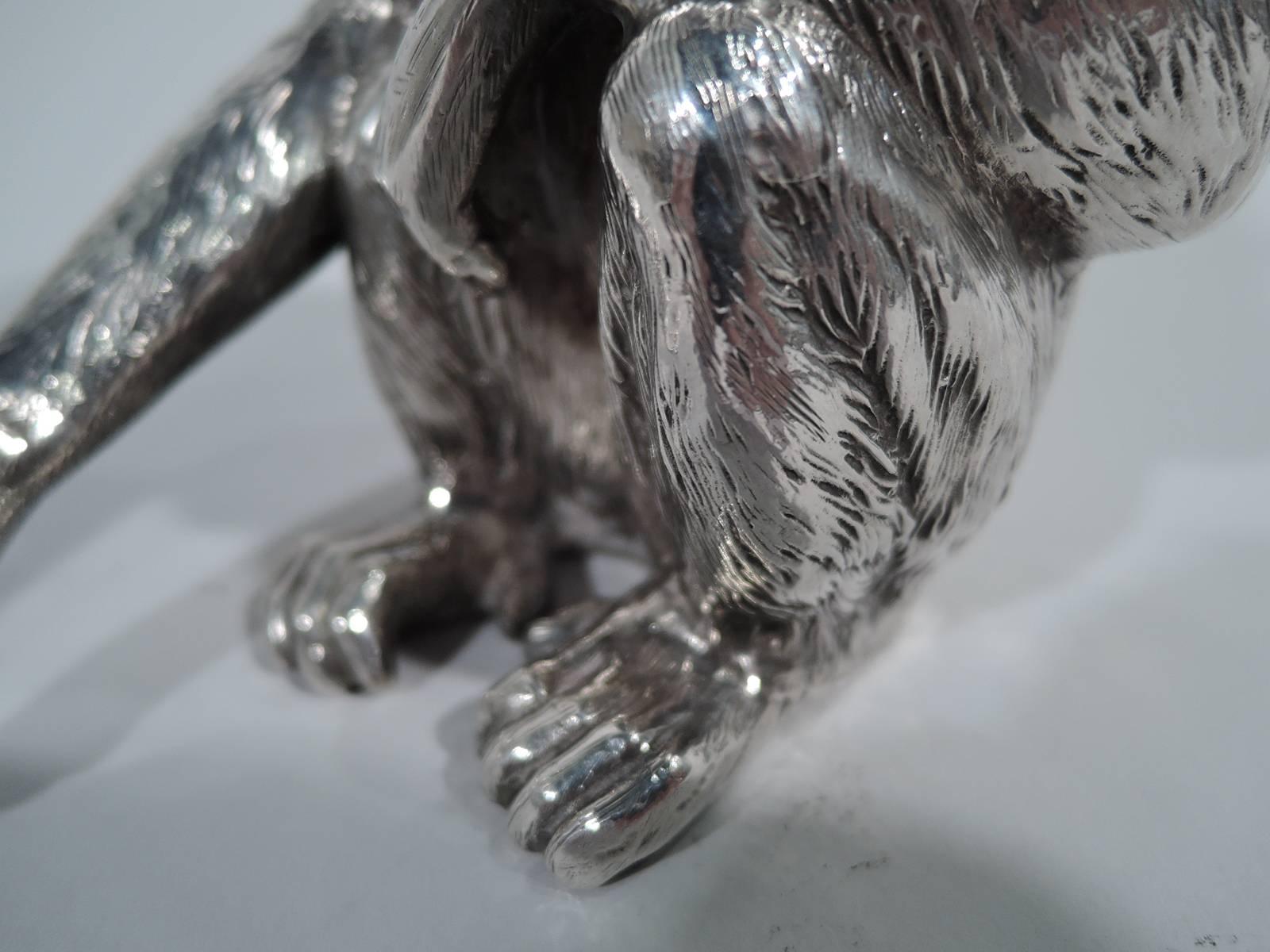 Antique German Silver Box in Form of Friendly Monkey 3