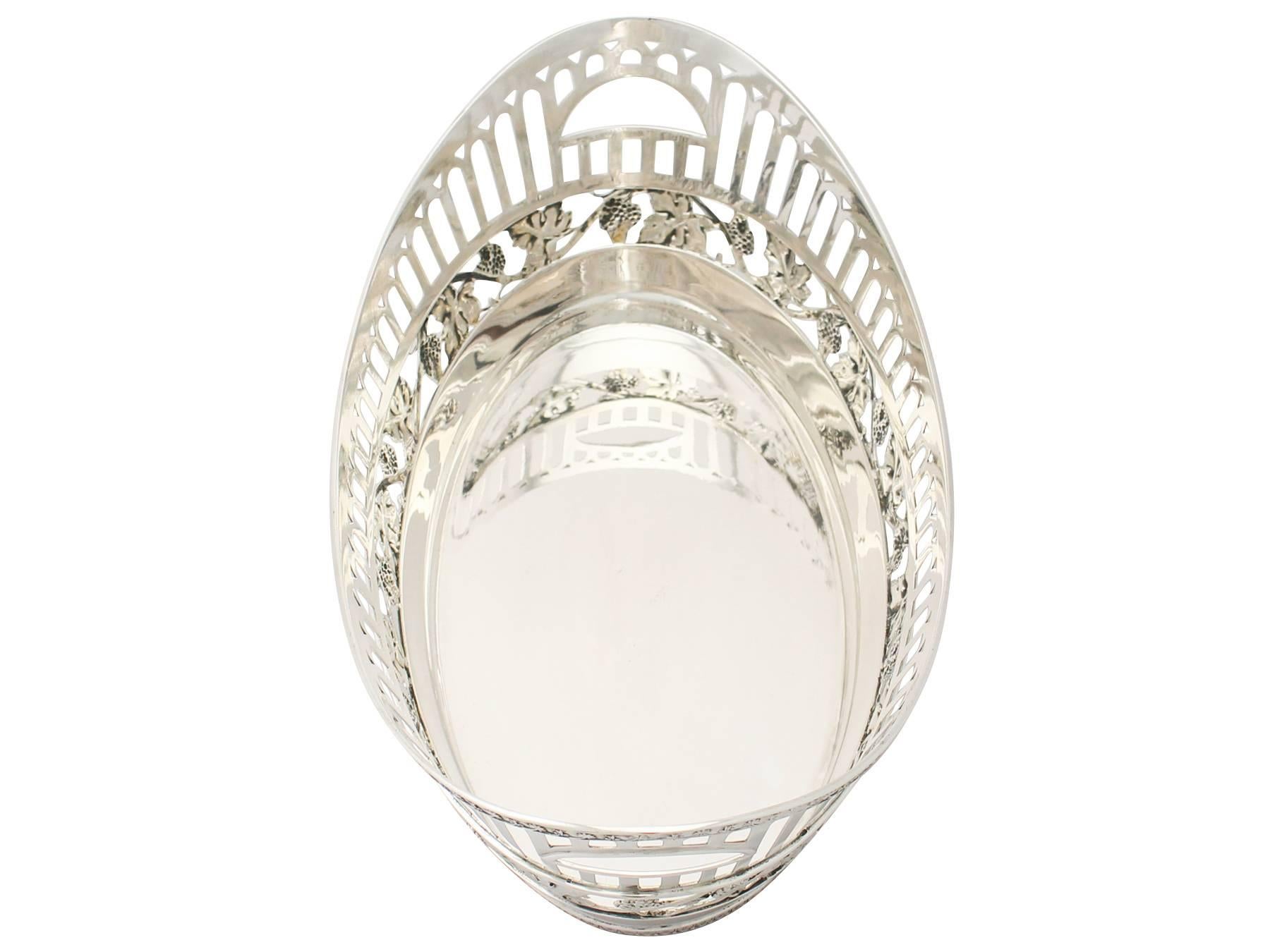 Early 20th Century Antique German Silver Bread Dish by Bruckmann & Söhne Circa 1910