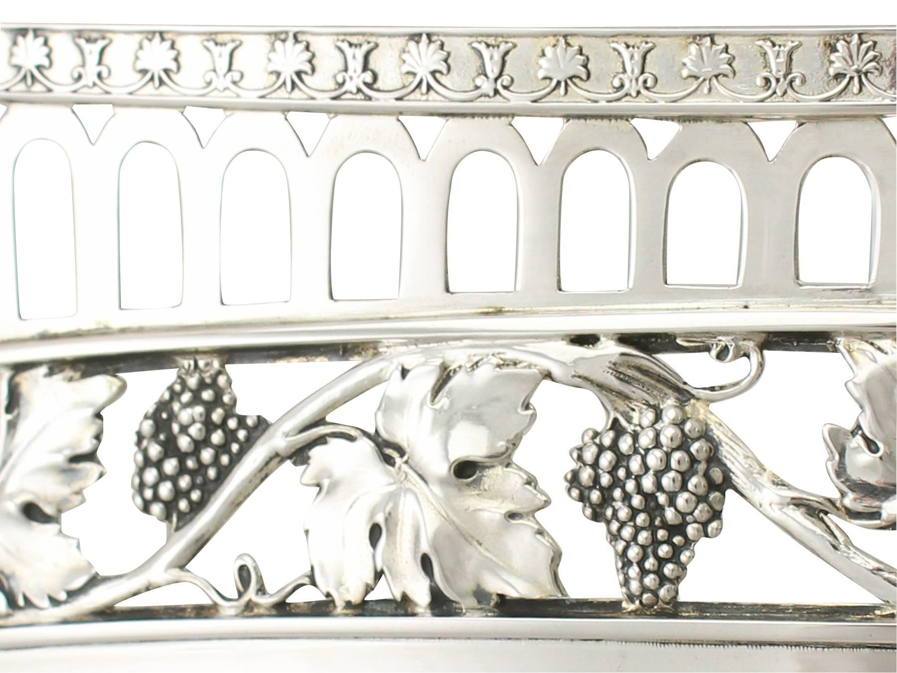 Antique German Silver Bread Dish by Bruckmann & Söhne Circa 1910 3