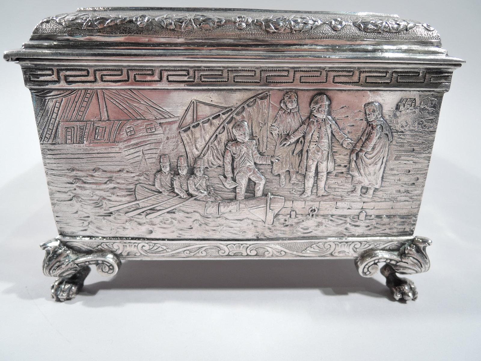 Antique German Silver Casket Box with Scenes of Napoleon’s Life 2