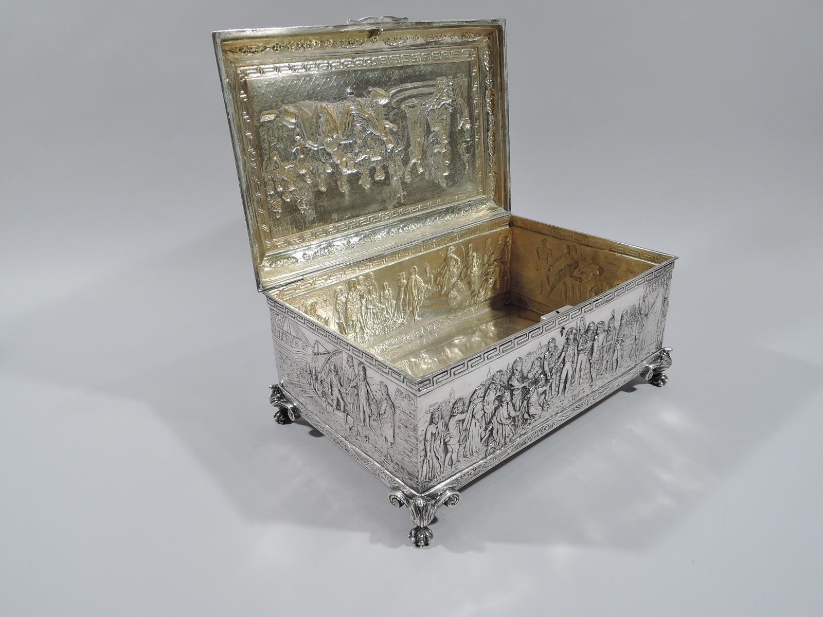 Antique German Silver Casket Box with Scenes of Napoleon’s Life 3