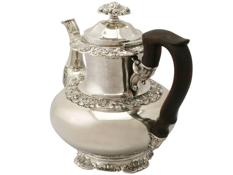 Antique German Silver Coffee Pot, circa 1850 For Sale at 1stdibs