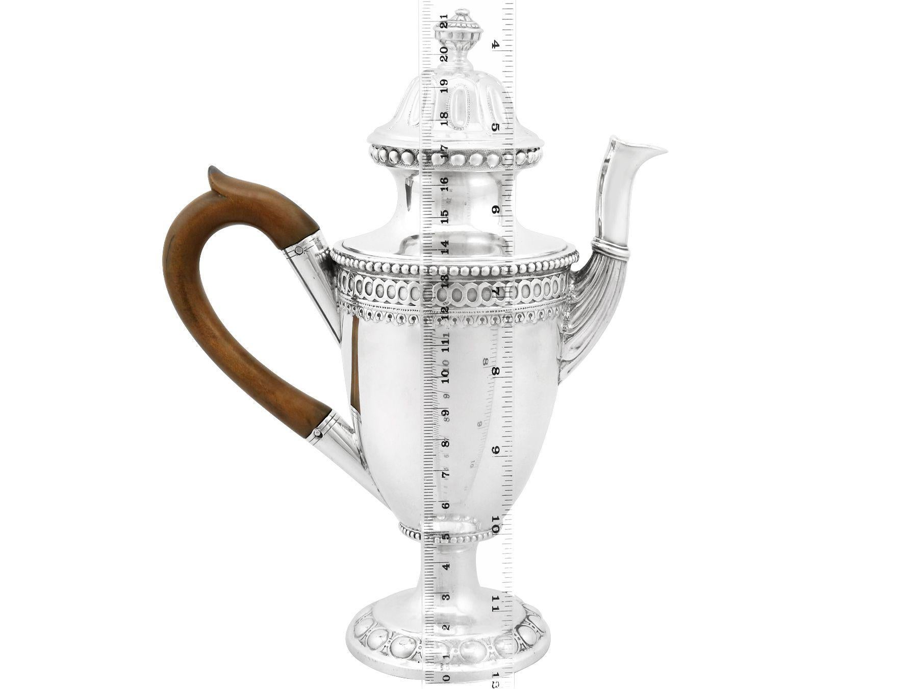 18th Century German Silver Coffee Pot For Sale 6