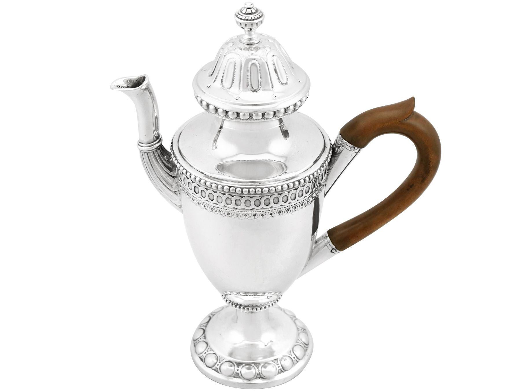 Mid-18th Century 18th Century German Silver Coffee Pot For Sale