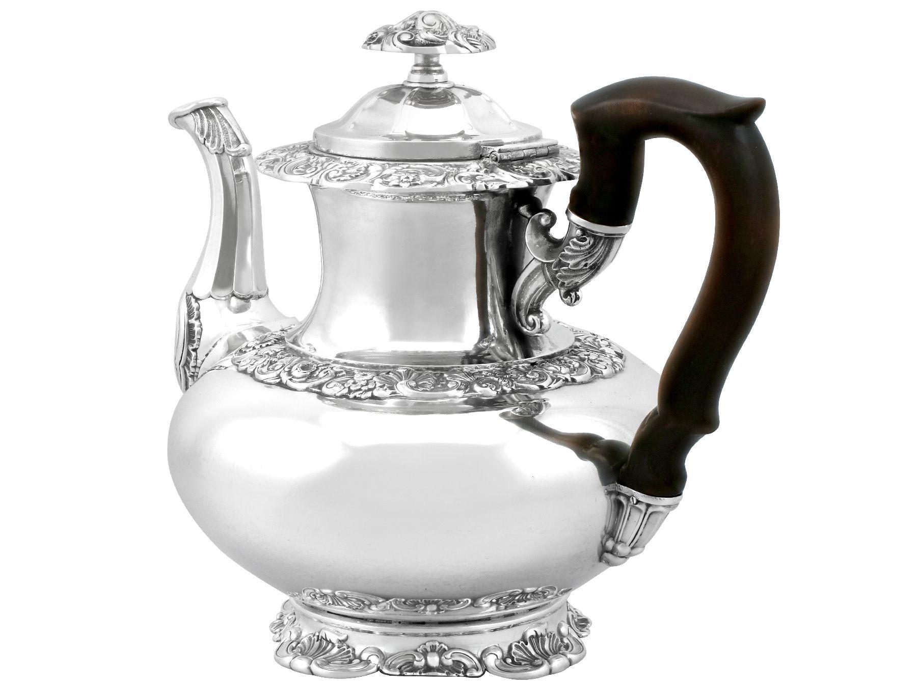 Mid-19th Century Antique German Silver Coffee Pot For Sale