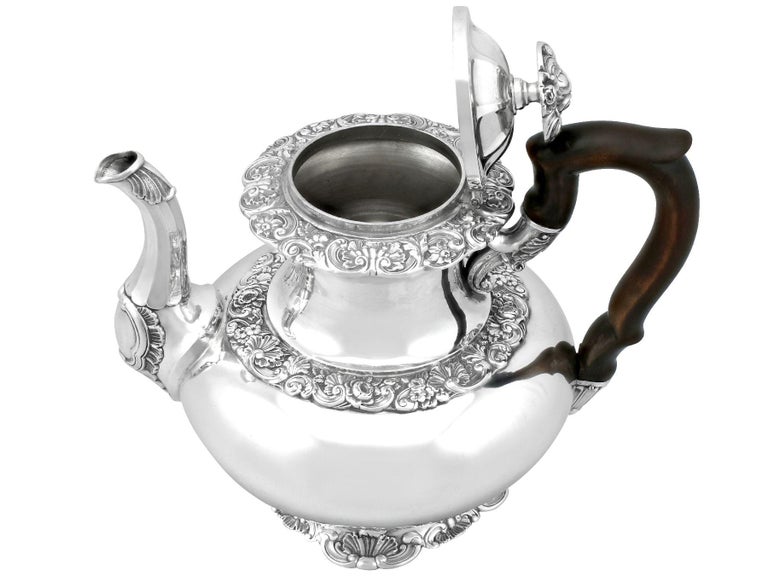 Antique German Silver Coffee Pot Circa 1850 For Sale 2