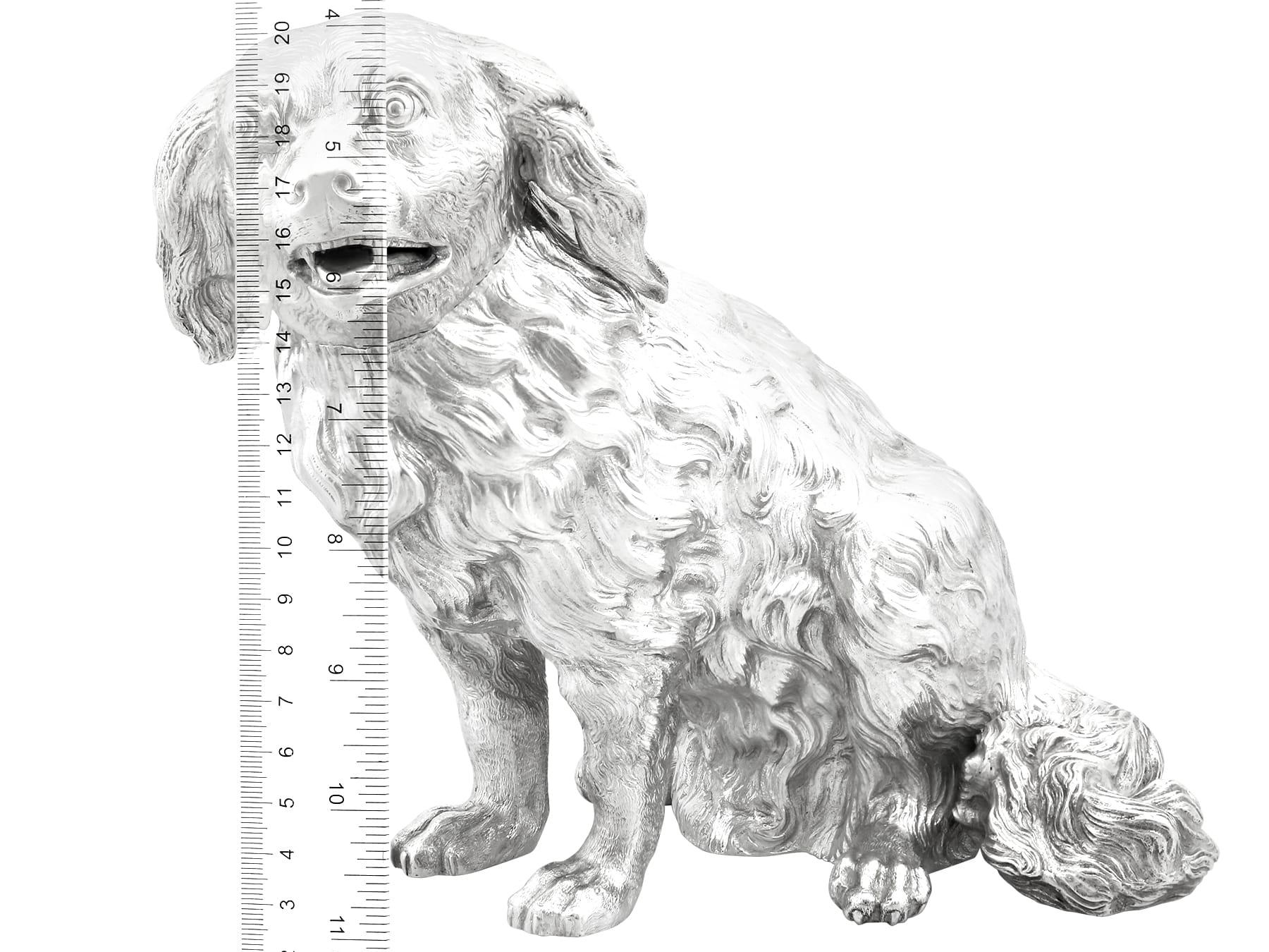 Antica zuccheriera tedesca d'argento a forma di cane Circa 1890 in vendita 6