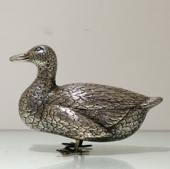 Antique German Silver Duck 'Mallard', circa 1890-1900