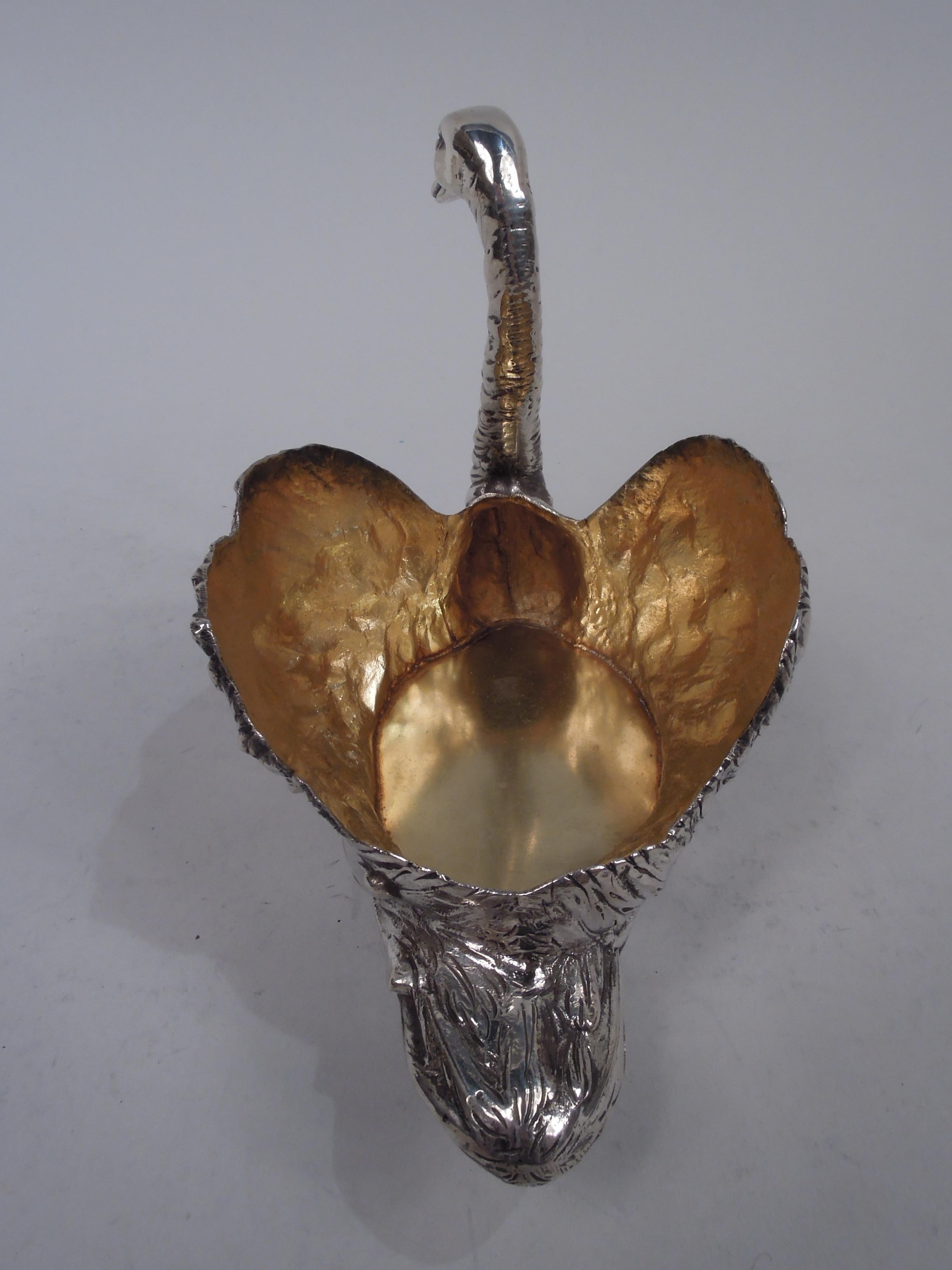 Antique German Silver Figural Swan Bird Bowl In Good Condition For Sale In New York, NY