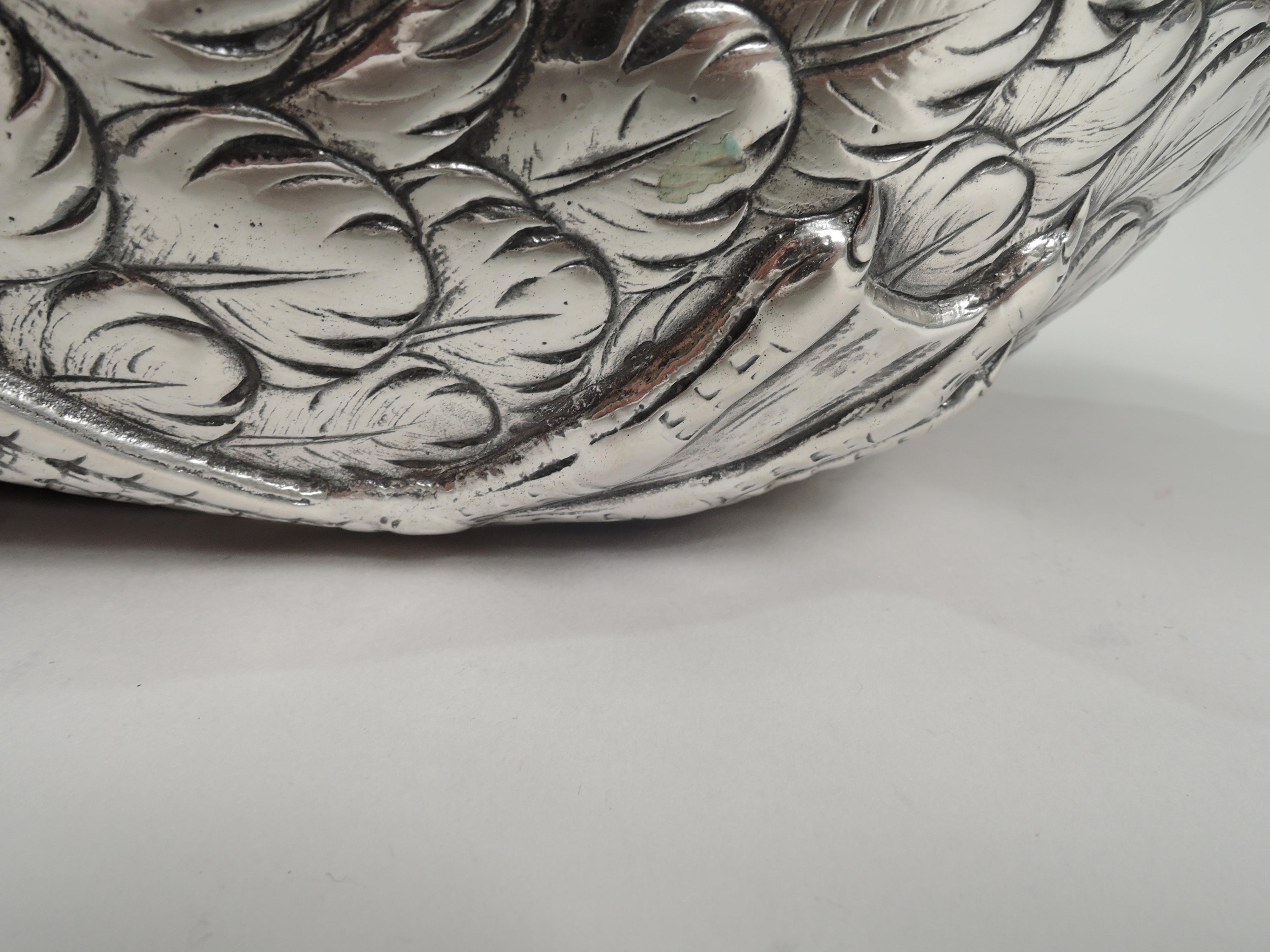 Antique German Silver Figural Swan Bird Centerpiece Bowl 3