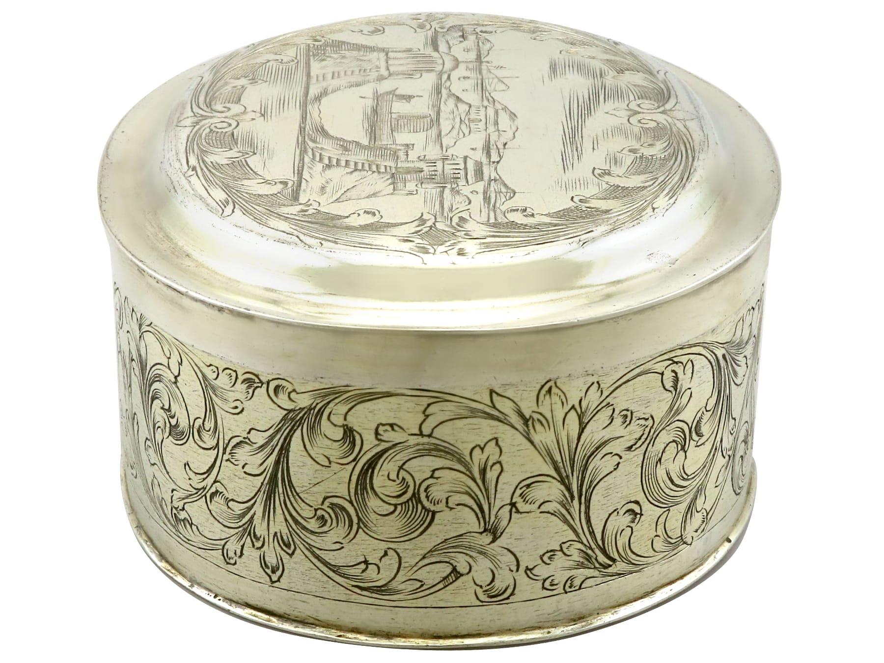 Deutsche vergoldete Silber-Tabakdose aus dem 17. Jahrhundert (Spätes 17. Jahrhundert) im Angebot