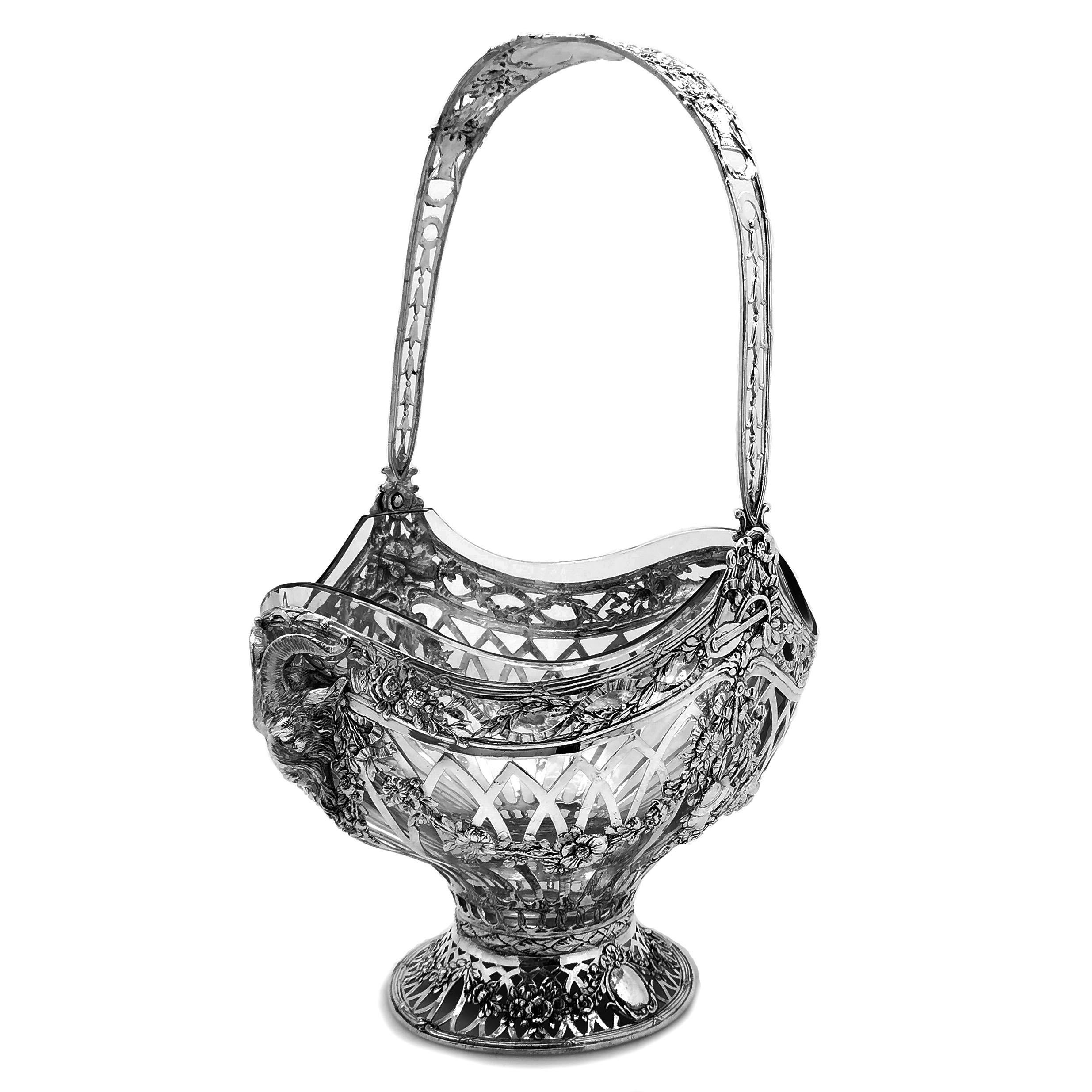 antique glass basket