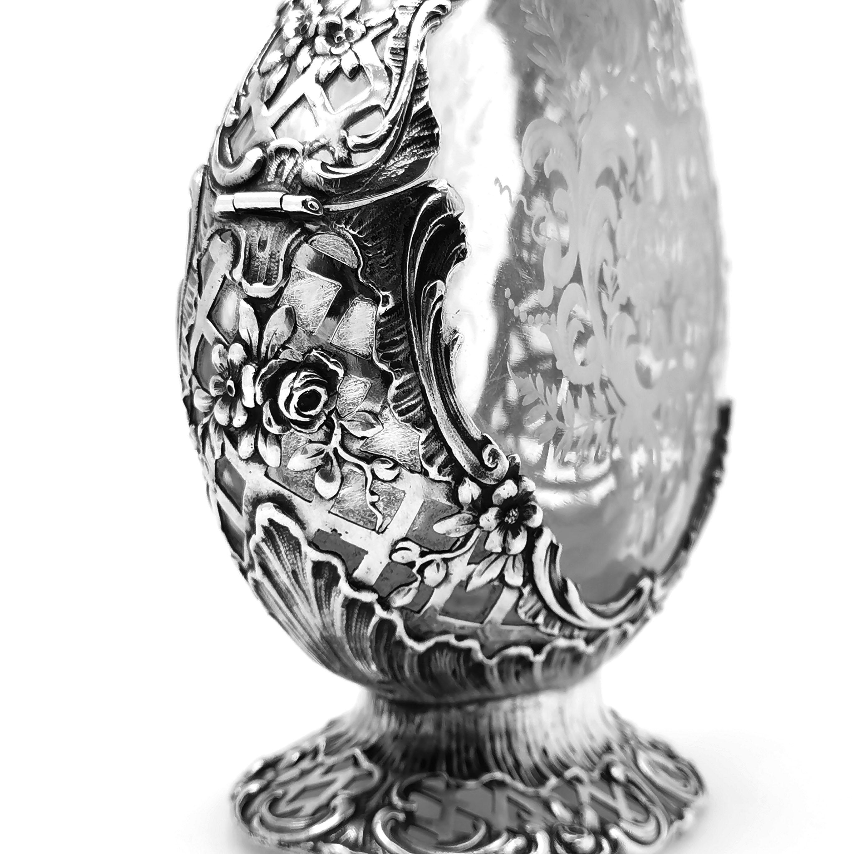 Antique German Silver and Glass Decanter circa 1890 Hanau by Weinranck & Schmidt 5
