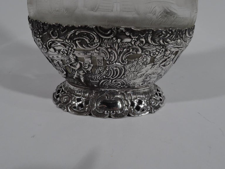 Antique German Silver & Glass Windmill Decanter For Sale 3