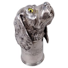Antique German Silver Hound Dog Stirrup Cup