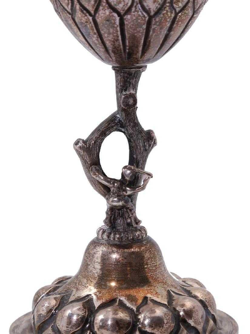 Antique German Silver Pineapple Goblet with Cover In Good Condition In New York, NY