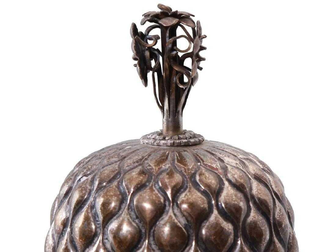 19th Century Antique German Silver Pineapple Goblet with Cover