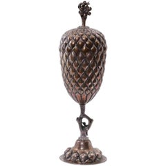 Antique German Silver Pineapple Goblet with Cover