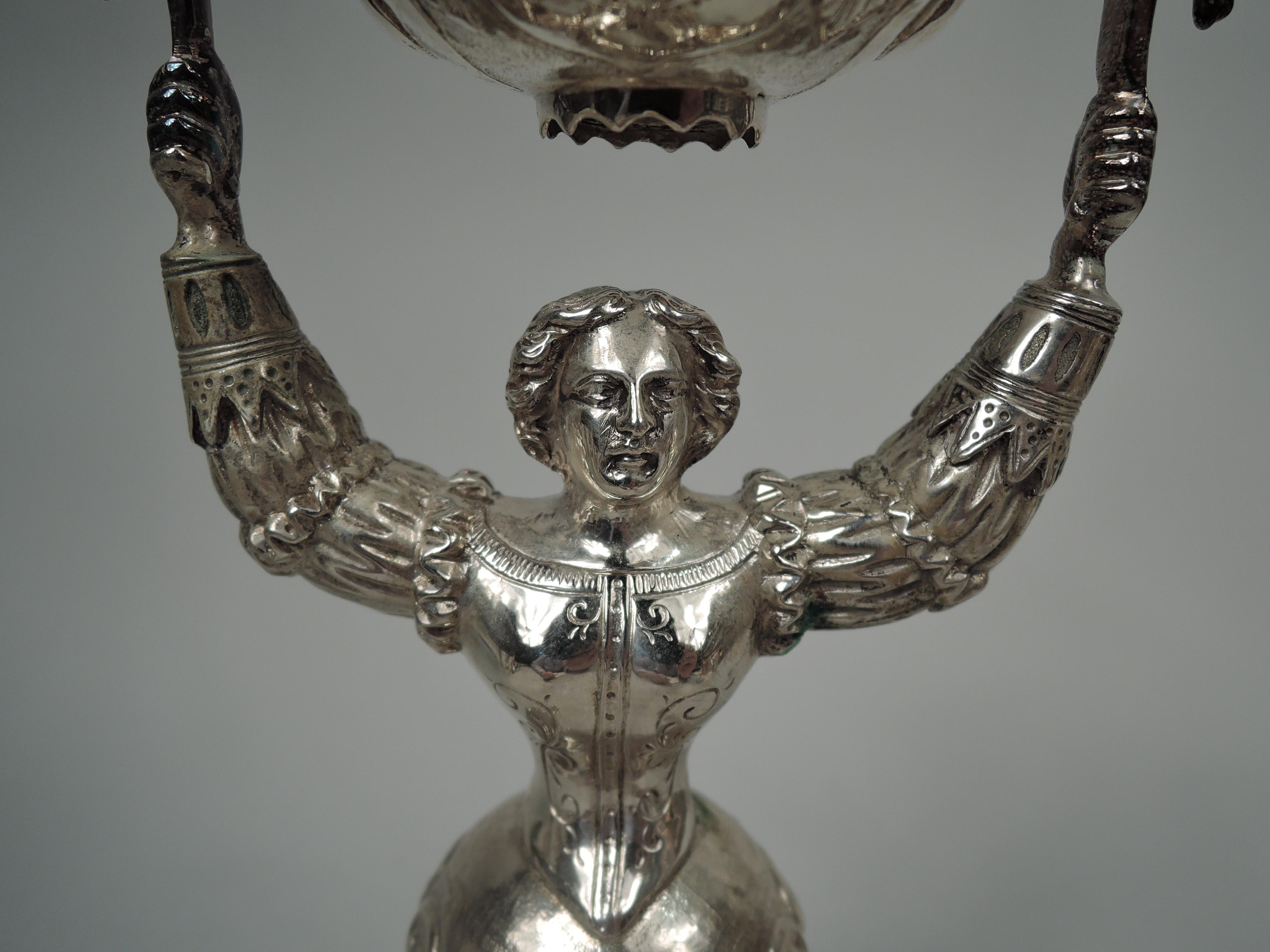 Antiker deutscher Jungfrauen-Hochzeitsbecher aus Silber (Viktorianisch)
