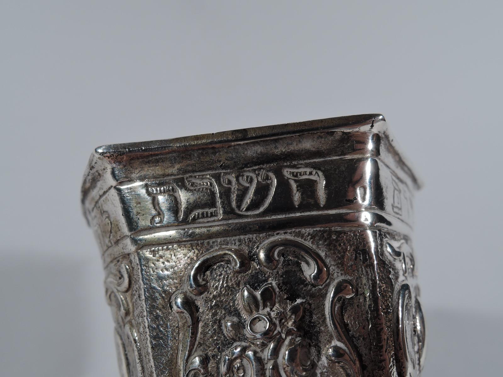 Antique German Silver Kiddush Cup In Good Condition In New York, NY