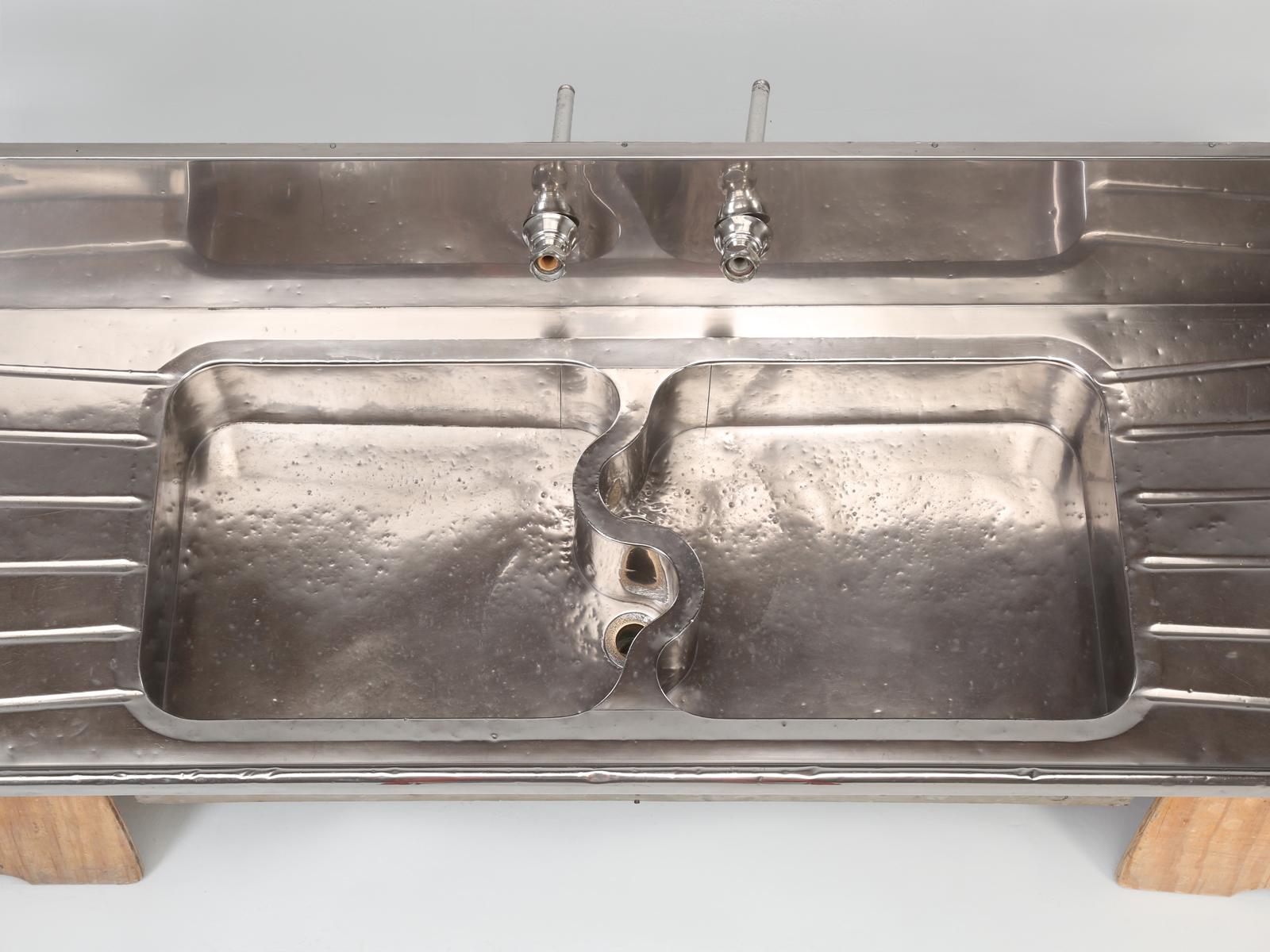 Hand-Crafted Antique German Silver Kitchen or Bar Sink from Chicago, Early 1900s