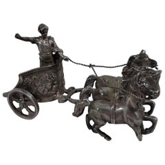 Antique German Silver Miniature Roman Chariot