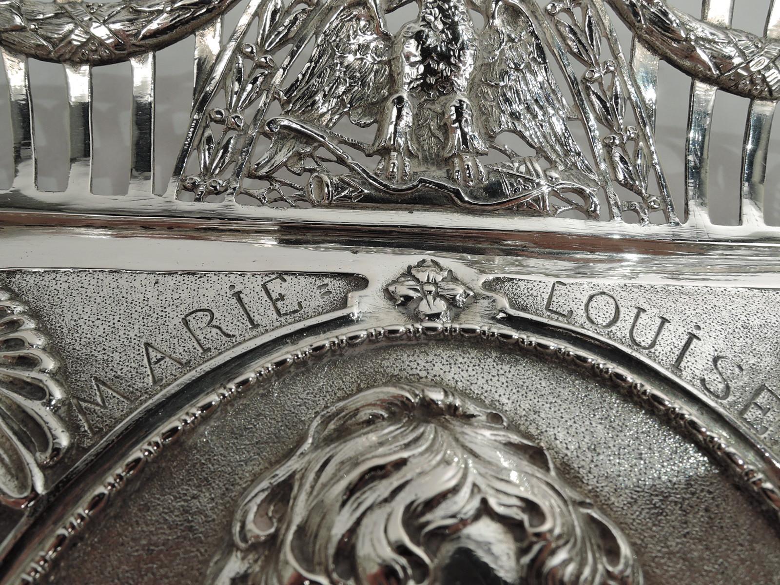 Antique German Silver Napoleonic Bowl with Empress Marie Louise In Excellent Condition In New York, NY