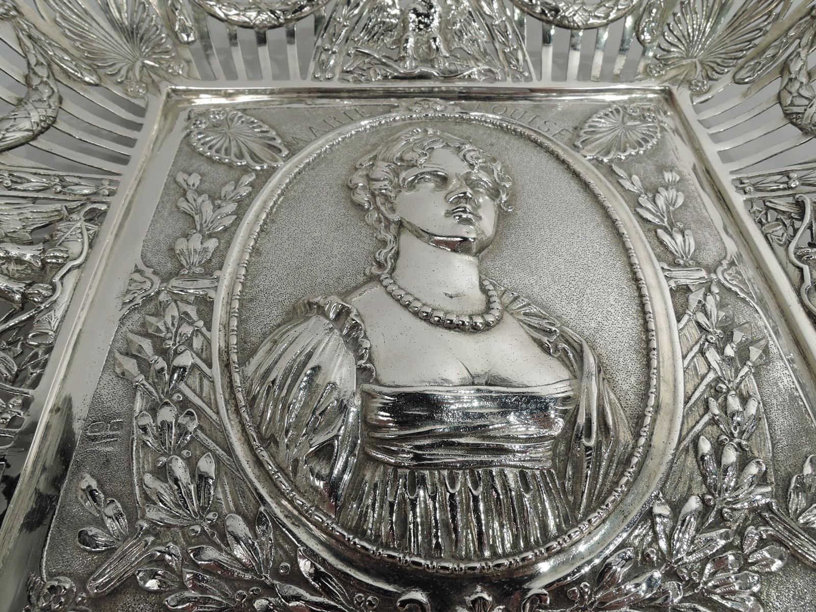 20th Century Antique German Silver Napoleonic Bowl with Empress Marie Louise