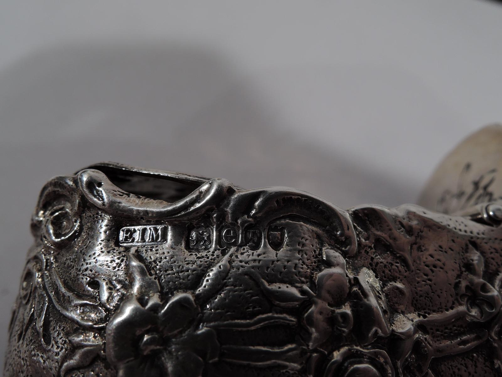 Antique German Silver Novelty Rococo Elf Shoe Trinket Box 1