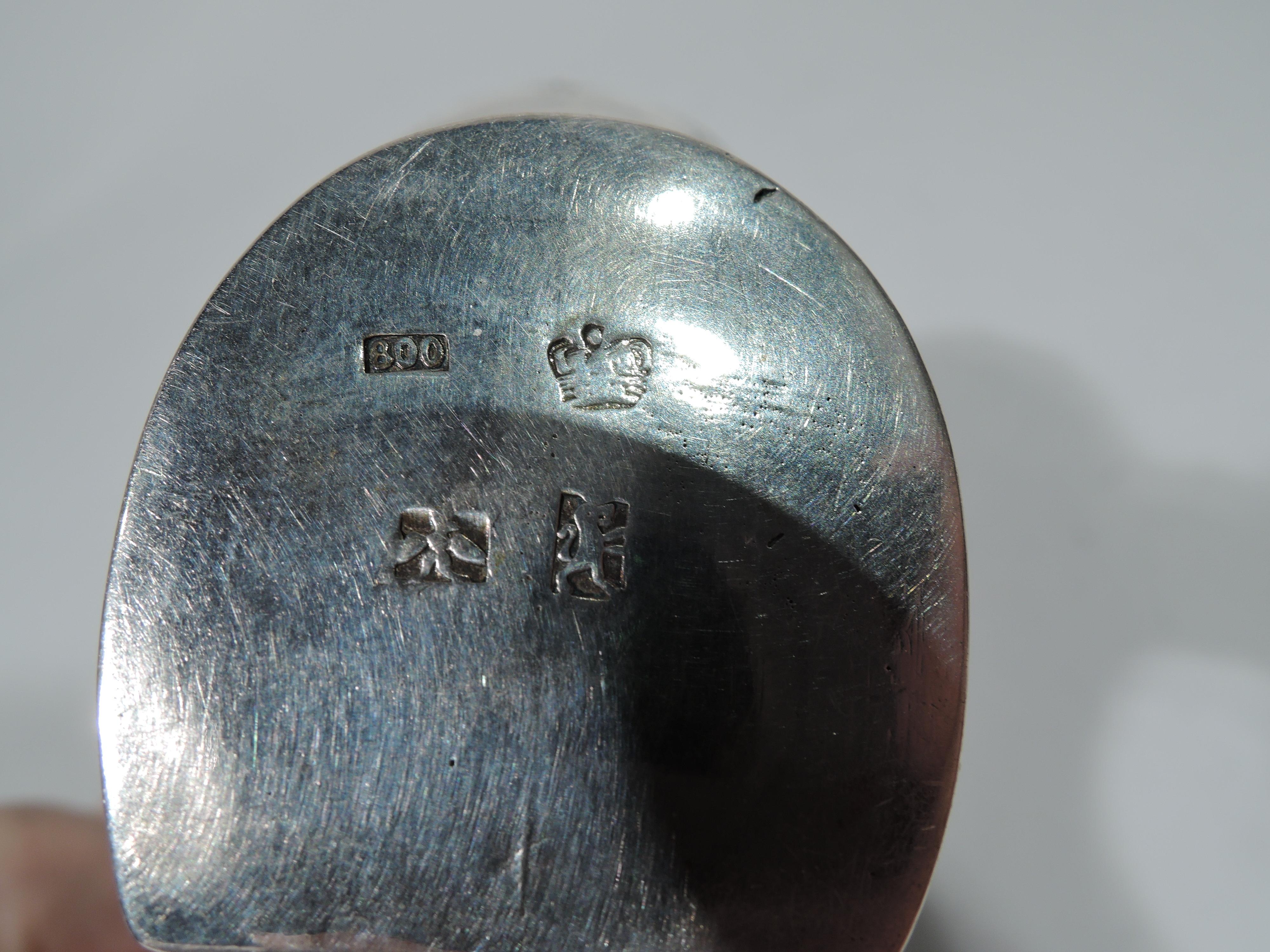Antiker deutscher Silberschuh mit elfenbeinfarbener Zehe und Fantasie 1