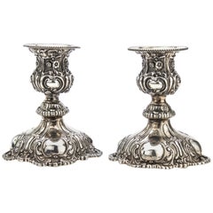 Antique German Silver Pair of Candlesticks