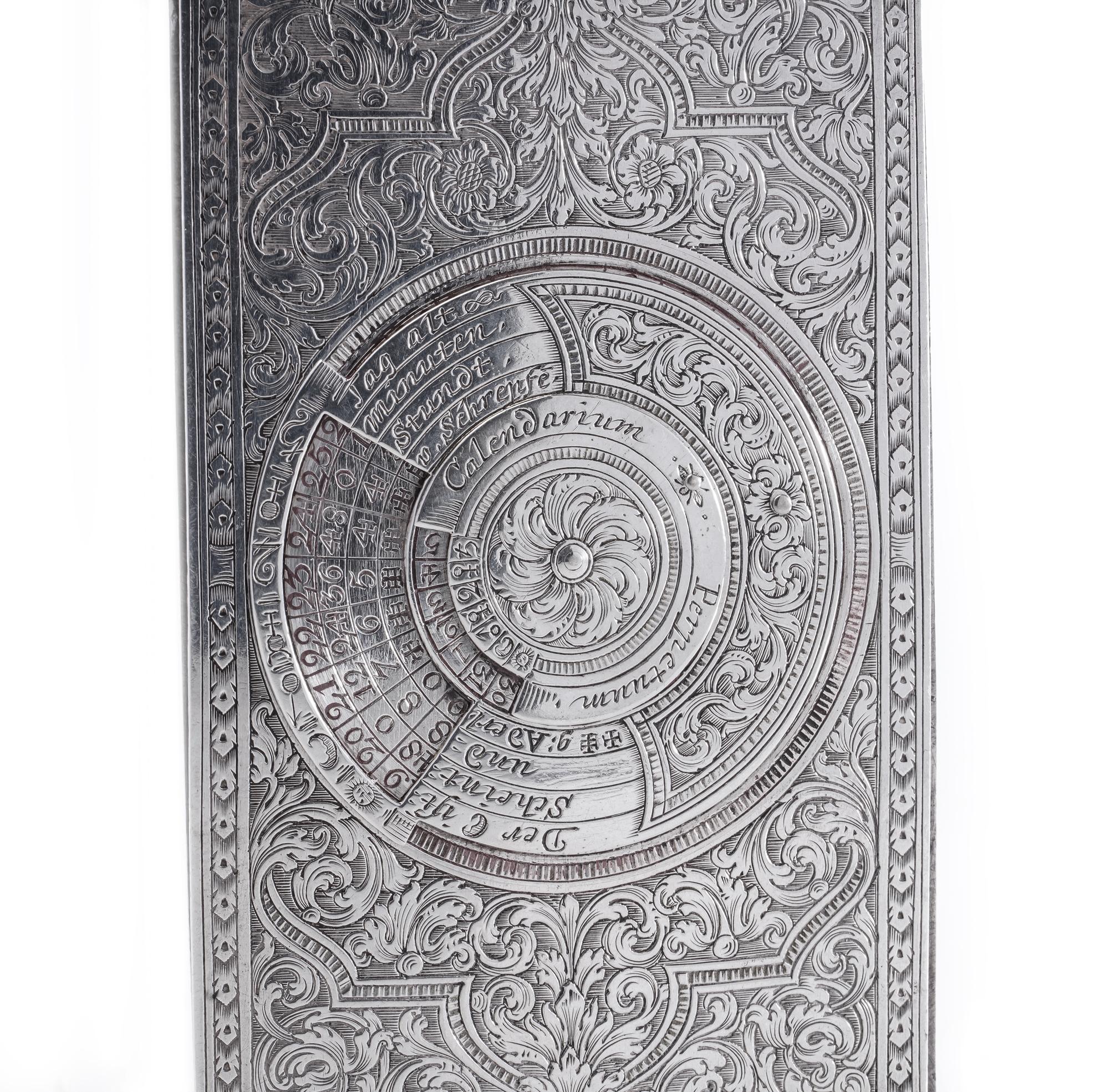 Antique German Silver Perpetual Calendar For Sale 6