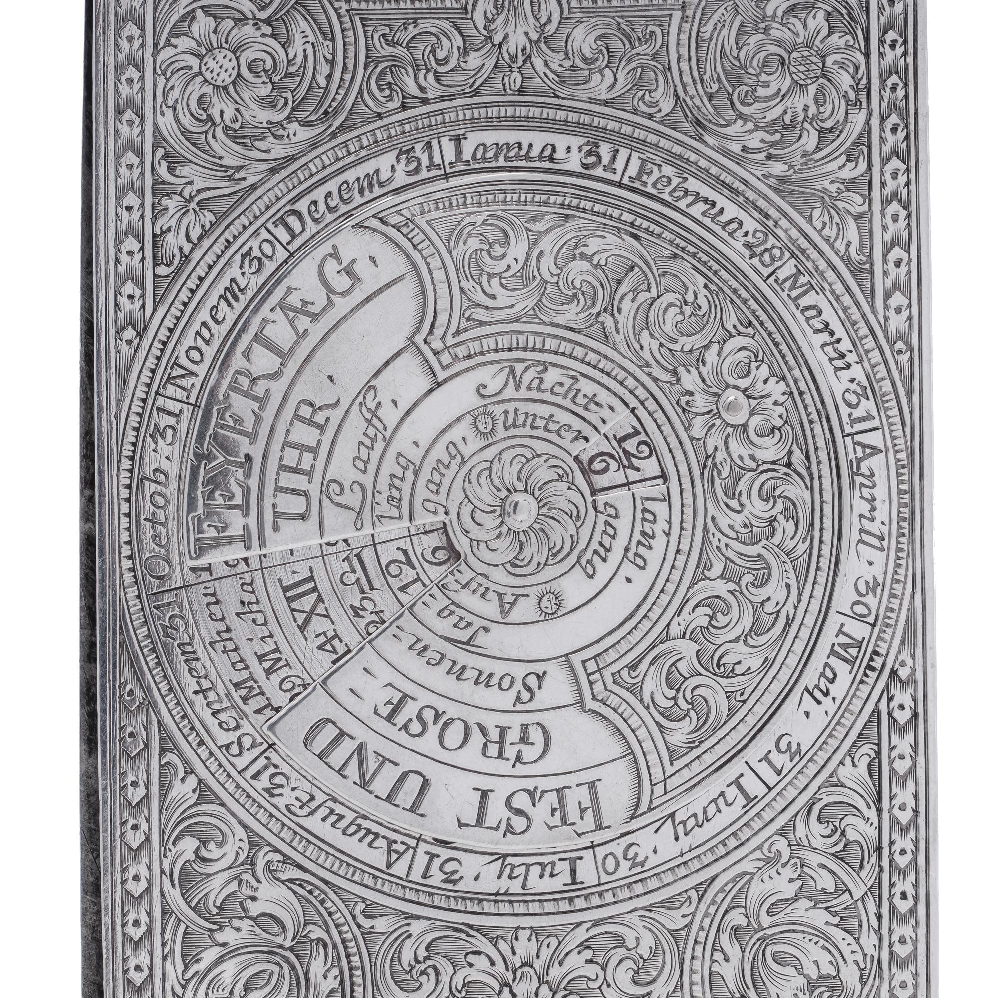 Antique German Silver Perpetual Calendar For Sale 2