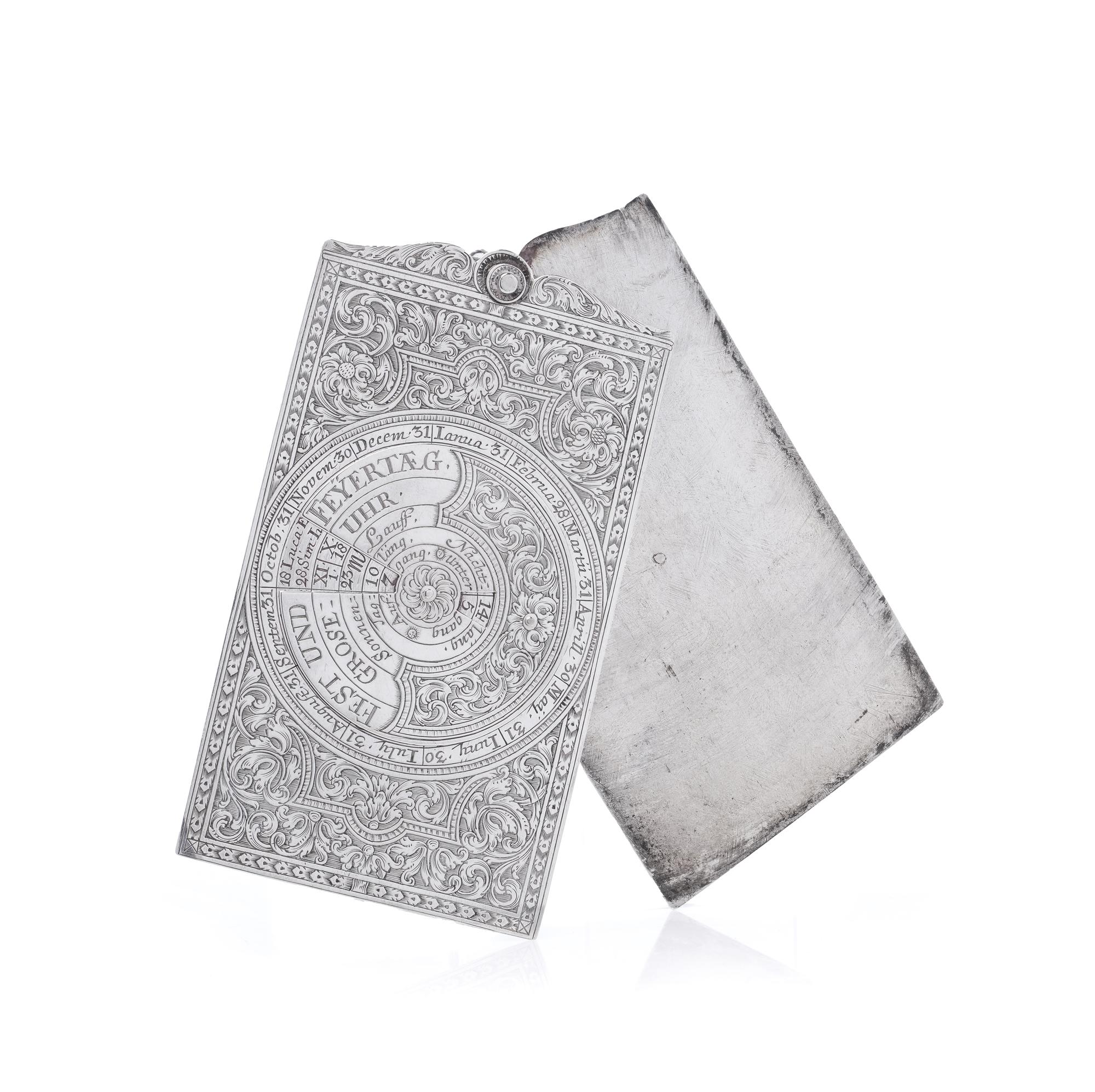 Antique German Silver Perpetual Calendar For Sale 3