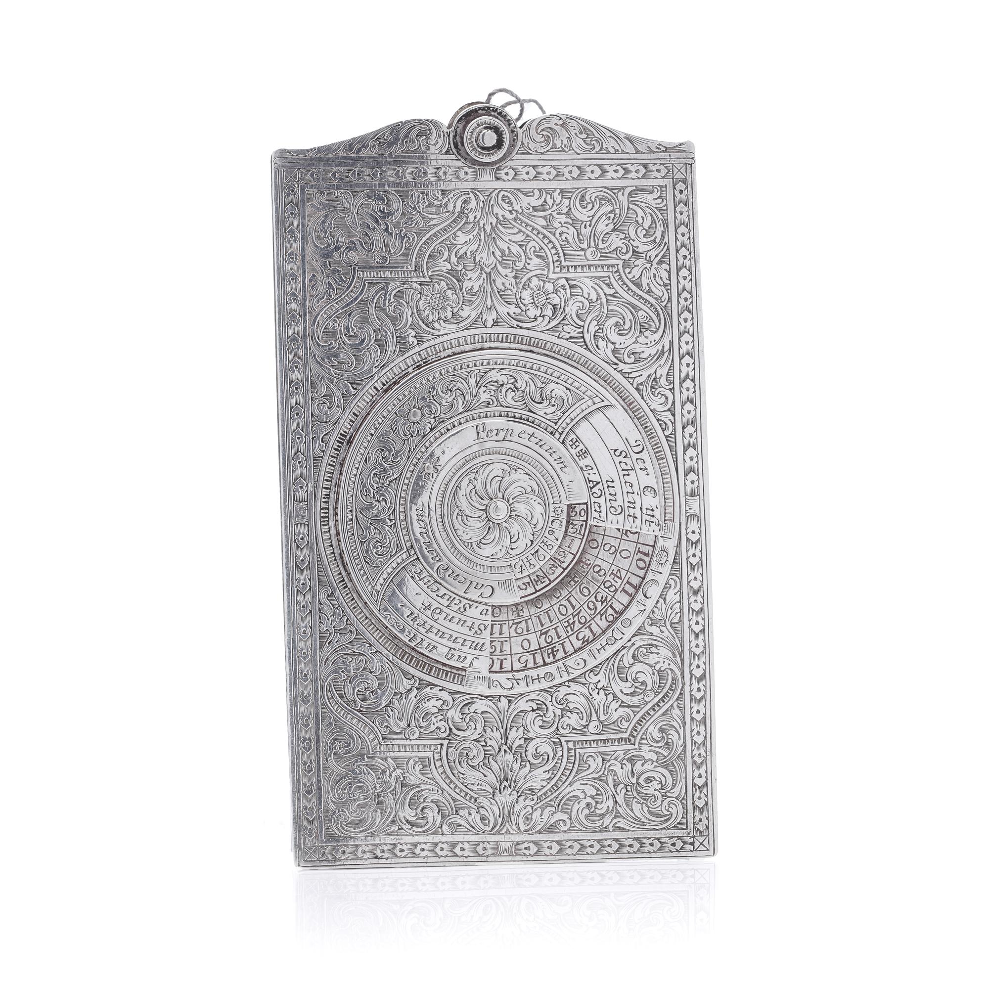 Antique German Silver Perpetual Calendar For Sale 4