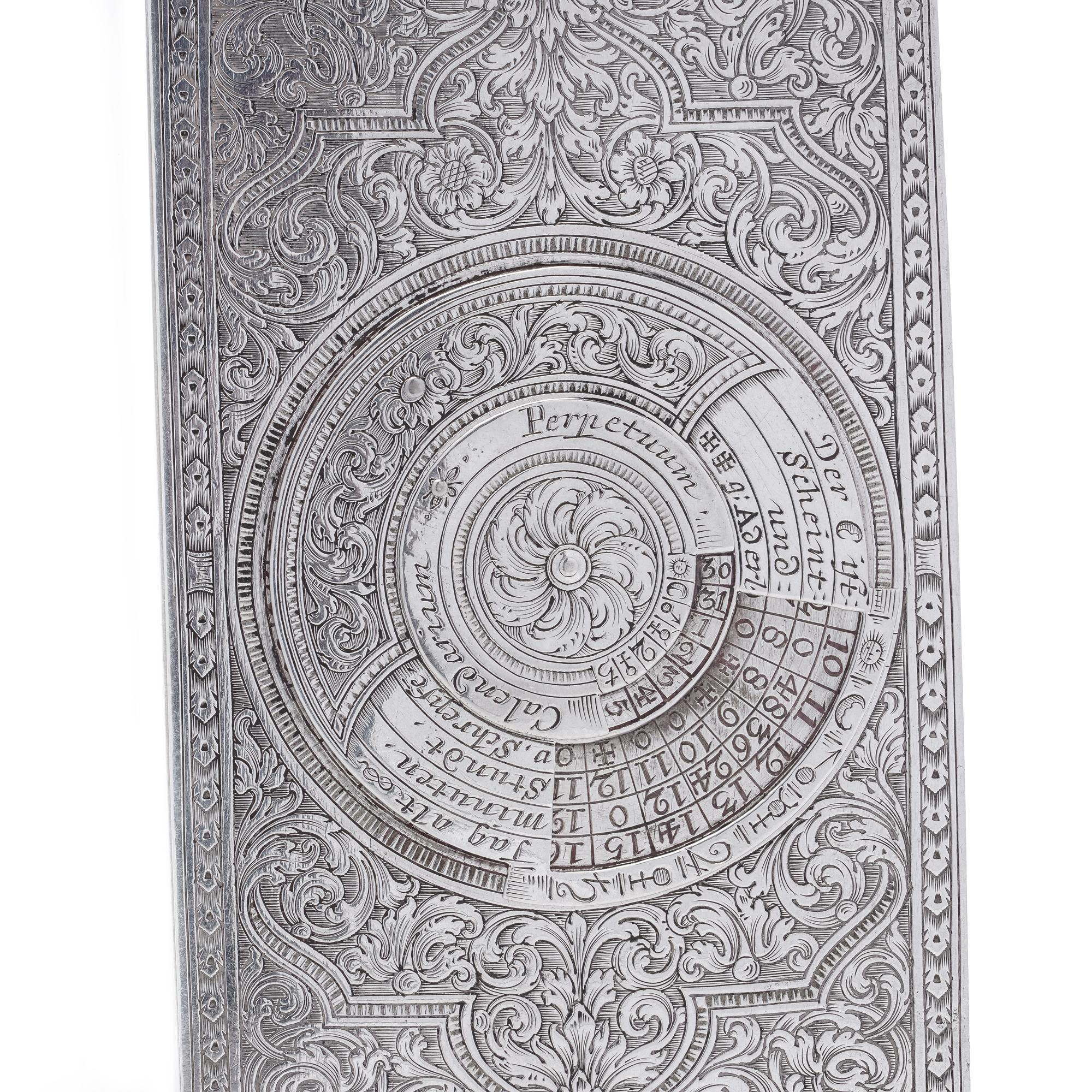 Antique German Silver Perpetual Calendar For Sale 5
