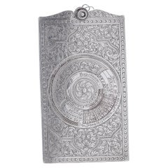 Antiguo Calendario Perpetuo Alemán de Plata