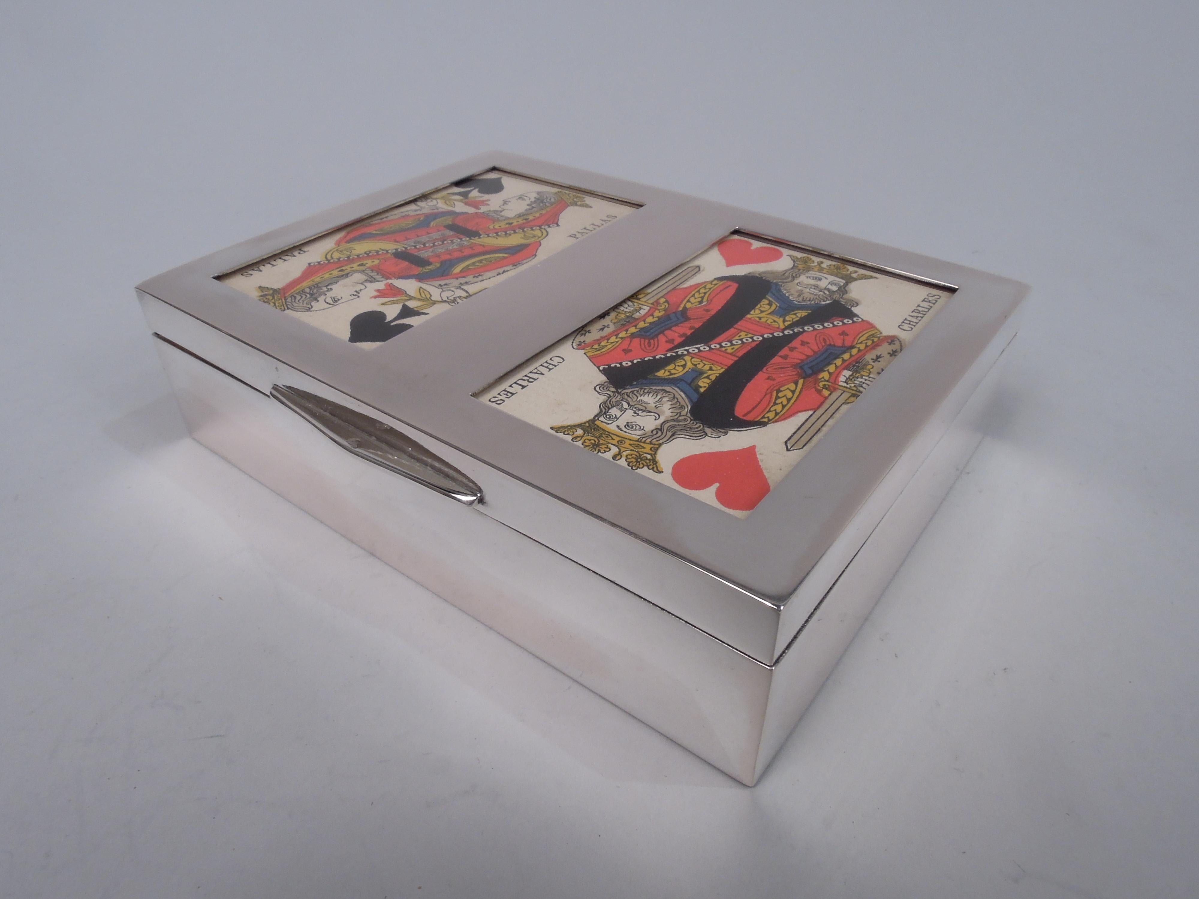 Moderne Boîte à cartes de jeu allemande ancienne en argent en vente