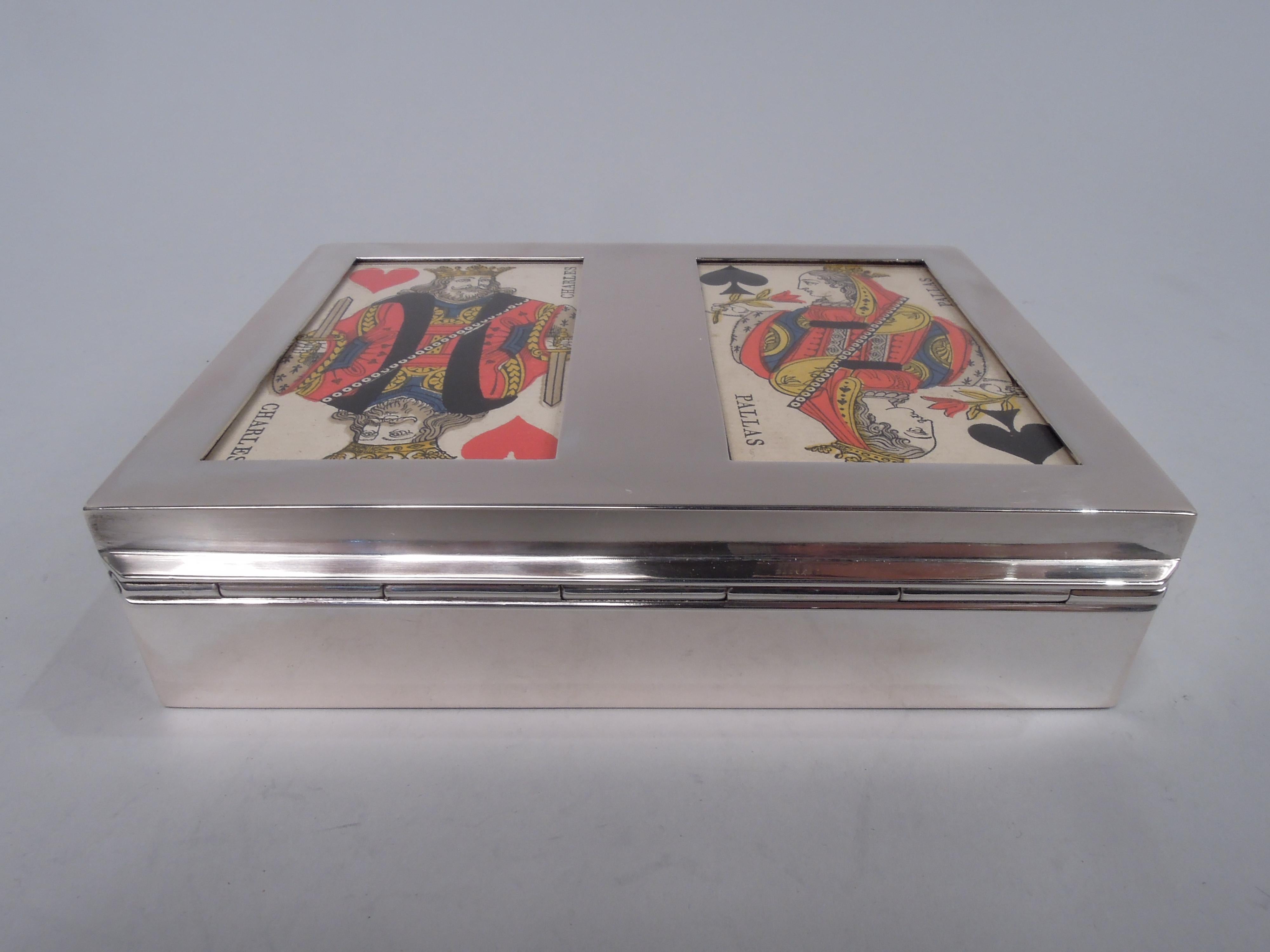 Antique German Silver Playing Card Box In Good Condition For Sale In New York, NY