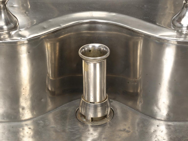 Antique German Silver Sink with Matching Backsplash and Faucets at 1stDibs