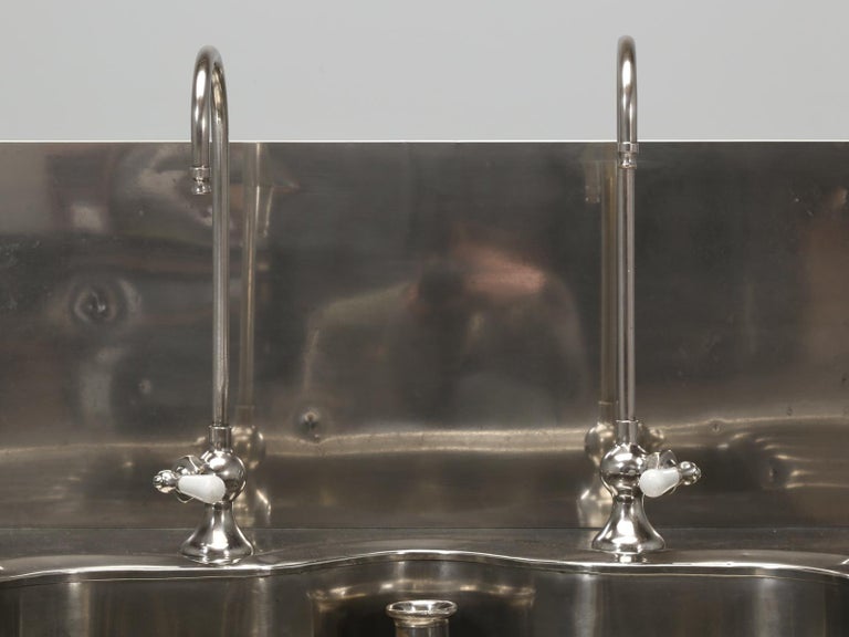 Antique German Silver Sink with Matching Backsplash and Faucets at 1stDibs