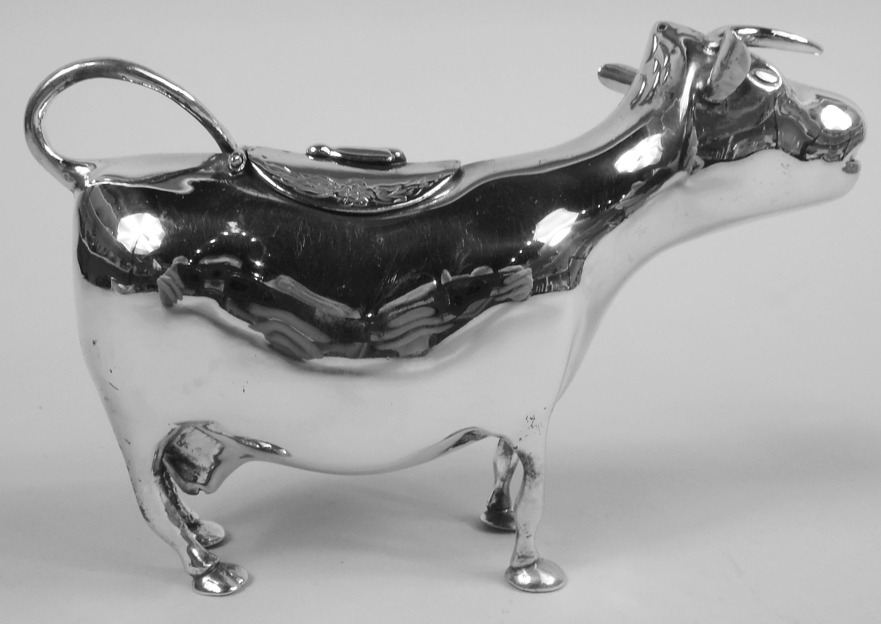 20th Century Antique German Silver Sweet Beast Cow Creamer   For Sale