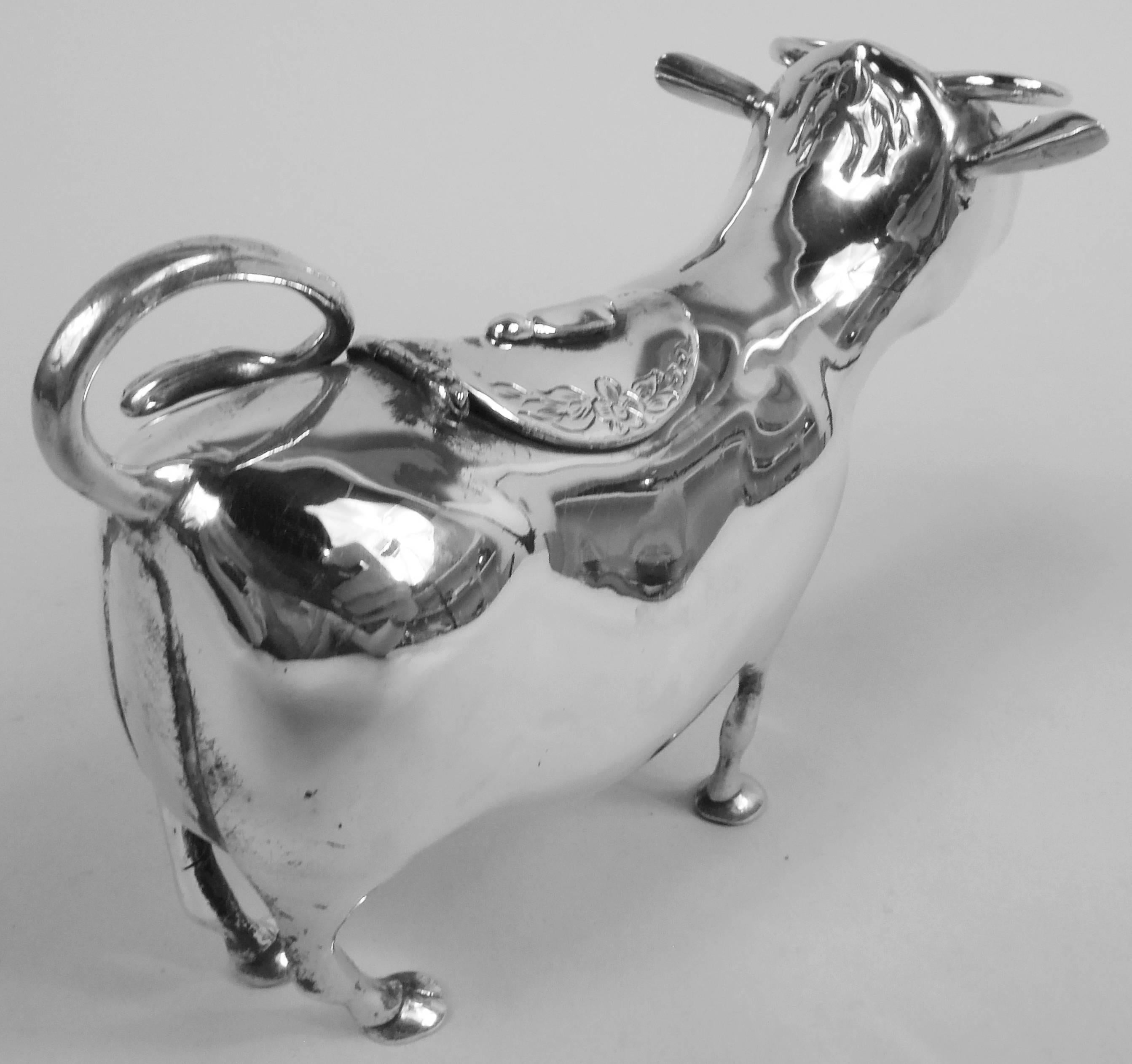 Antique German Silver Sweet Beast Cow Creamer   For Sale 1