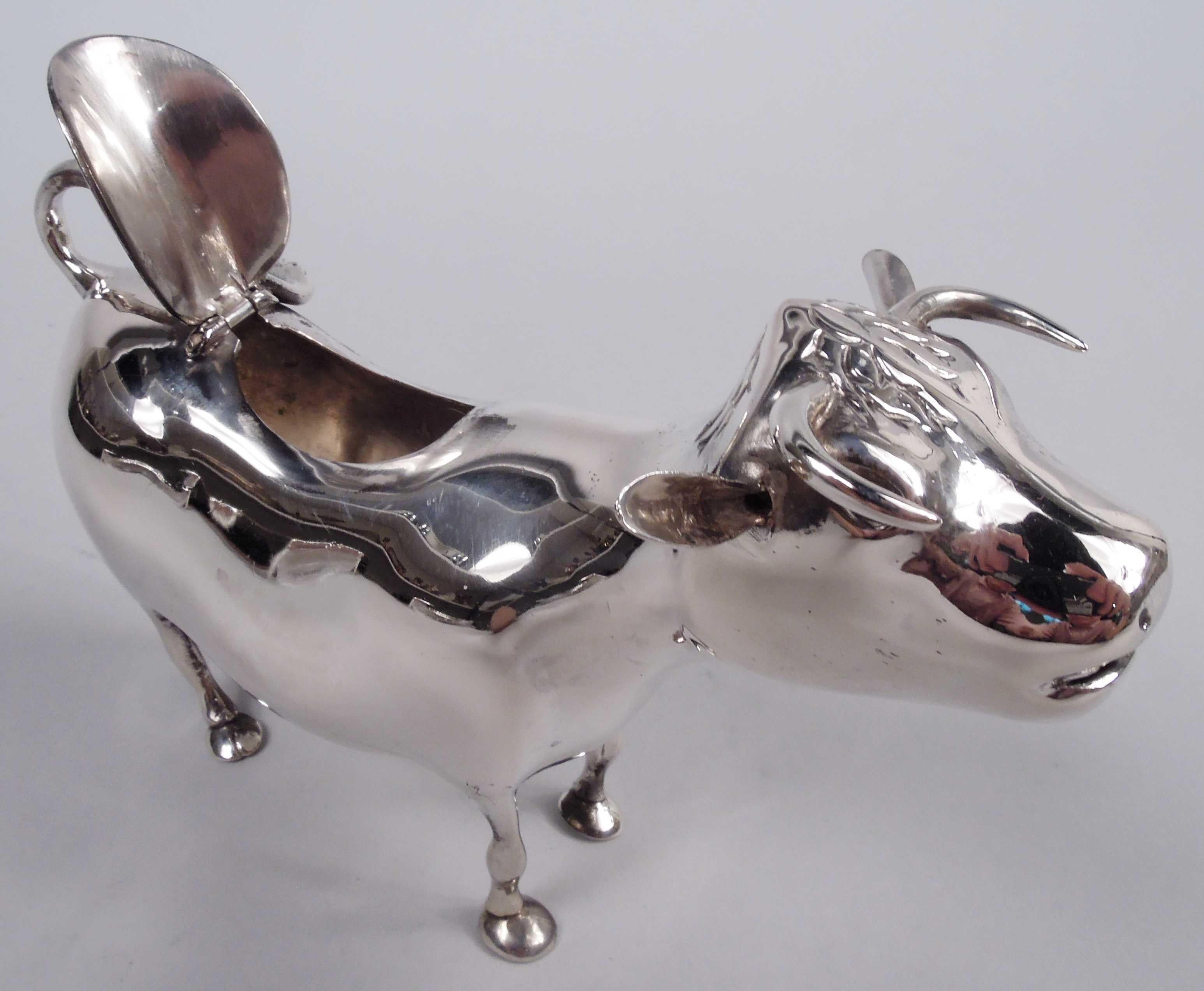 Antique German Silver Sweet Beast Cow Creamer   For Sale 4